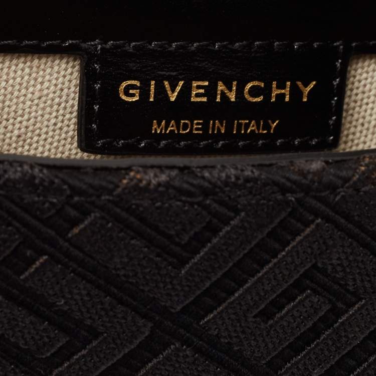 Pre Owned Givenchy Black Denim and Leather Small Cut Out Chain Bag 