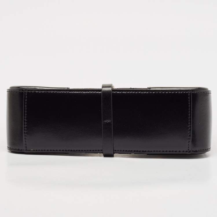 Pre Owned Givenchy Black Denim and Leather Small Cut Out Chain Bag 
