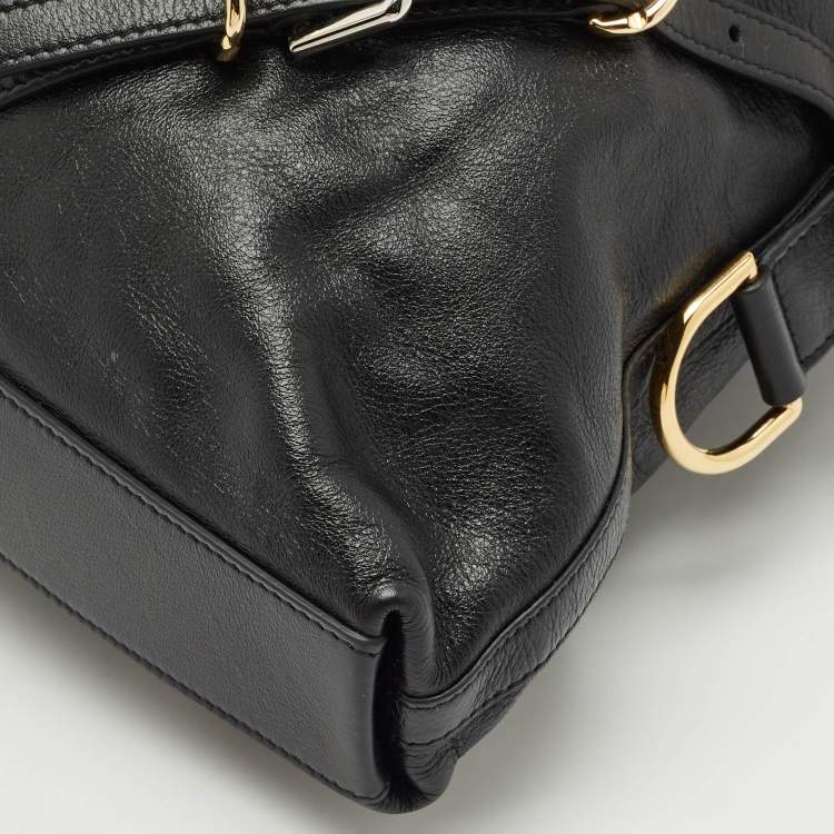 Pre Owned Givenchy Black Leather Medium Voyou Shoulder Bag