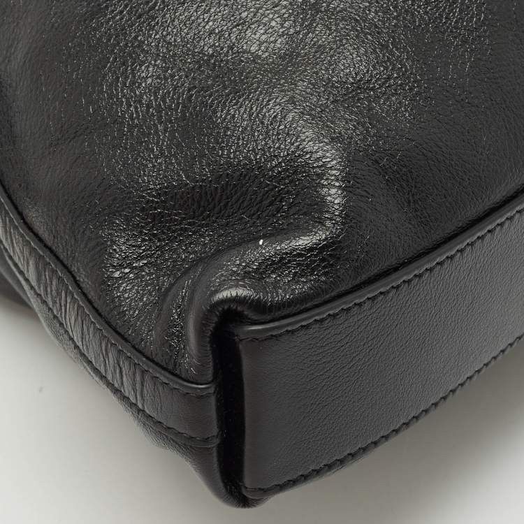 Pre Owned Givenchy Black Leather Medium Voyou Shoulder Bag