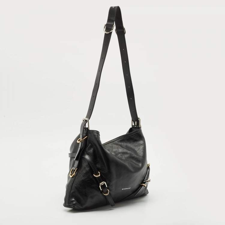 Pre Owned Givenchy Black Leather Medium Voyou Shoulder Bag