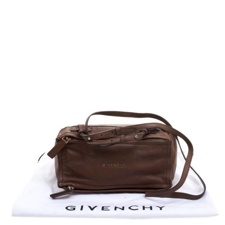 Pre Owned Givenchy Brown Leather Pandora Messenger Bag
