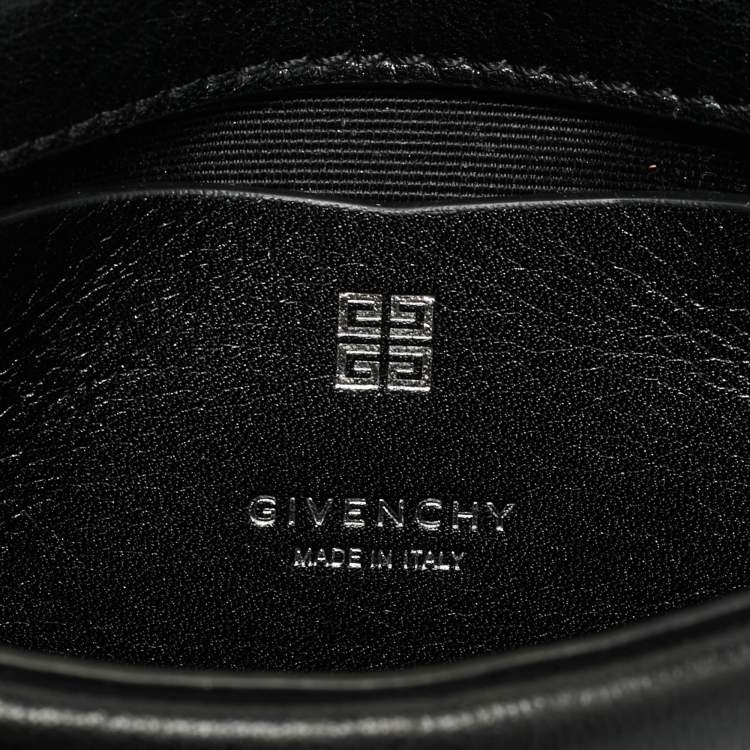 Pre Owned Givenchy Black Quilted Leather Micro 4G Crystal Crossbody Bag