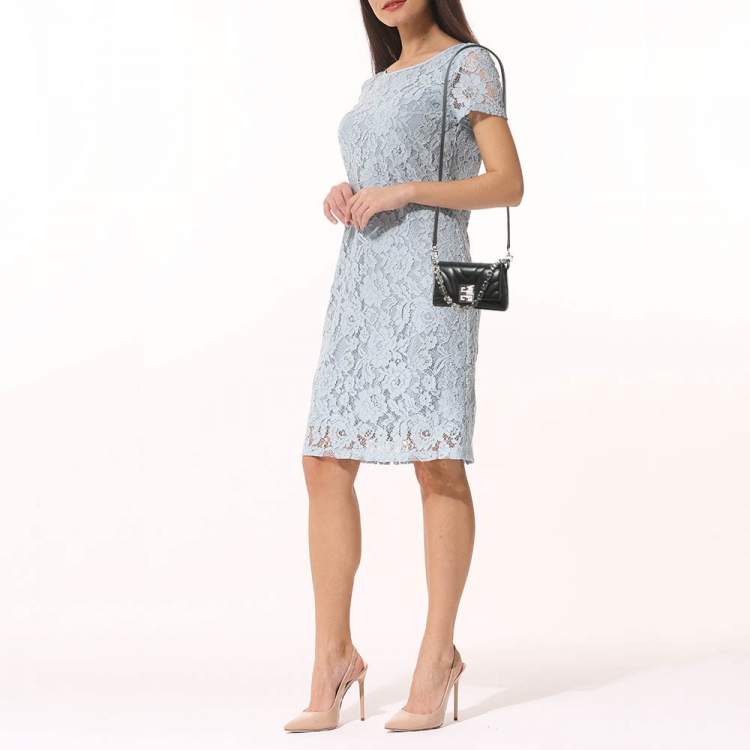 Pre Owned Givenchy Black Quilted Leather Micro 4G Crystal Crossbody Bag