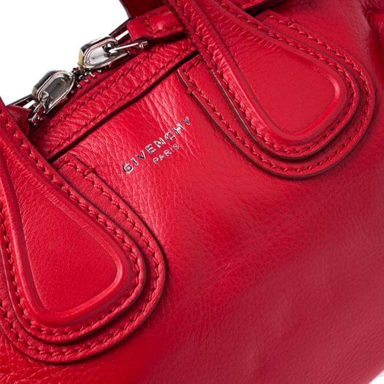 Pre Owned Givenchy Red Leather Mini Nightingale Bag