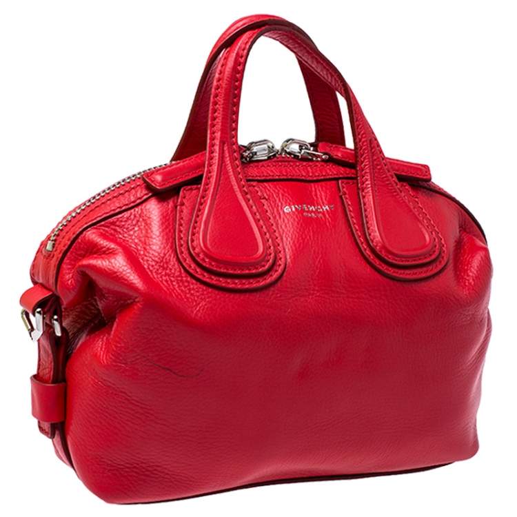 Pre Owned Givenchy Red Leather Mini Nightingale Bag