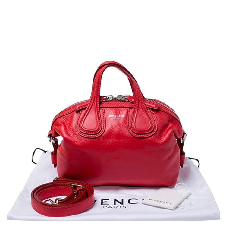 Pre Owned Givenchy Red Leather Mini Nightingale Bag