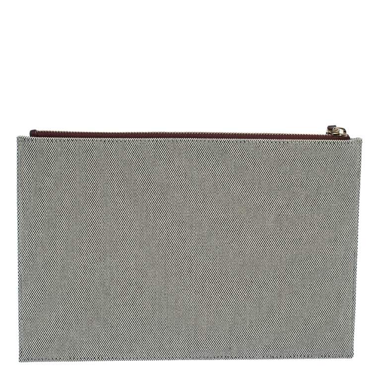 Pre Owned Givenchy Beige Canvas Bond Pouch Clutch