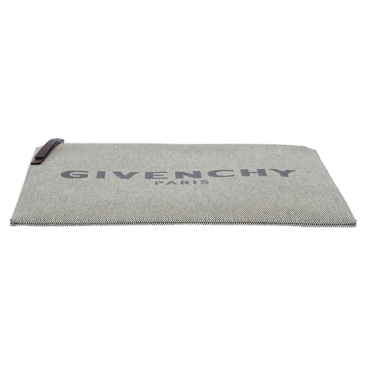 Pre Owned Givenchy Beige Canvas Bond Pouch Clutch