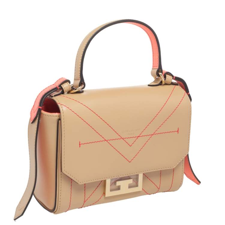 Pre Owned Givenchy Beige Leather Eden Top Handle Bag