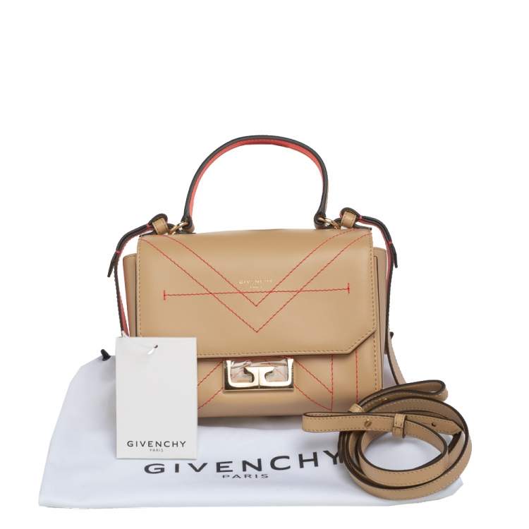 Pre Owned Givenchy Beige Leather Eden Top Handle Bag
