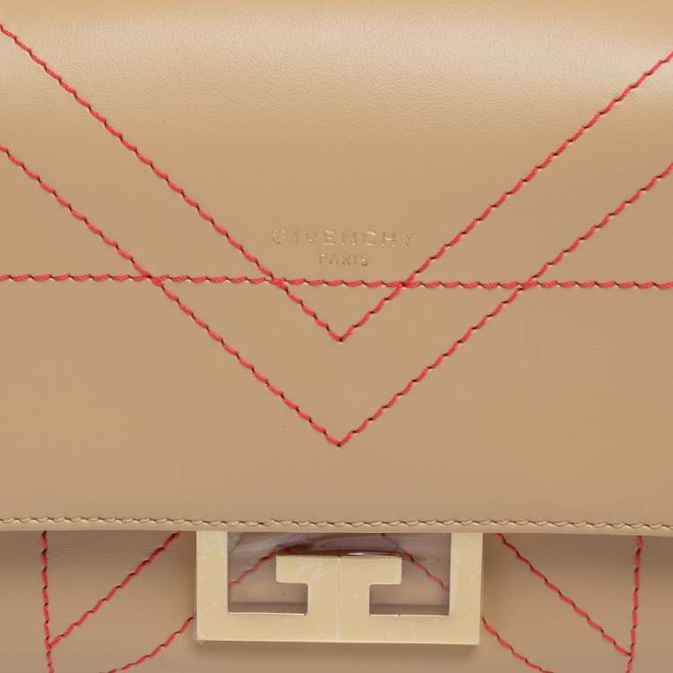 Pre Owned Givenchy Beige Leather Eden Top Handle Bag