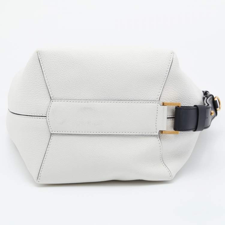 Pre Owned Givenchy Black/White Leather GV Bucket Bag