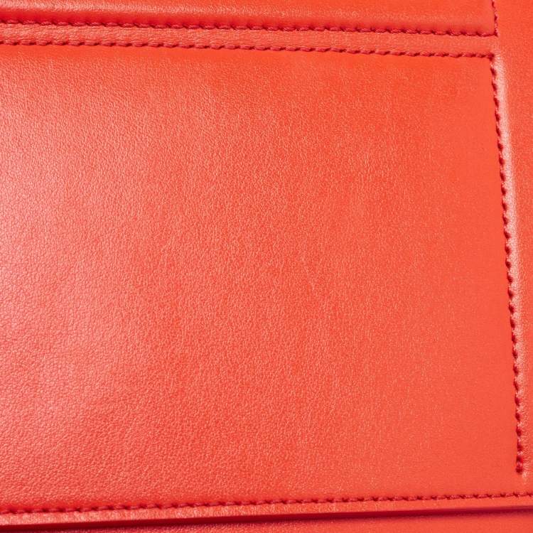 Pre Owned Givenchy Orange Leather Bow Cut Flap Shoulder Bag