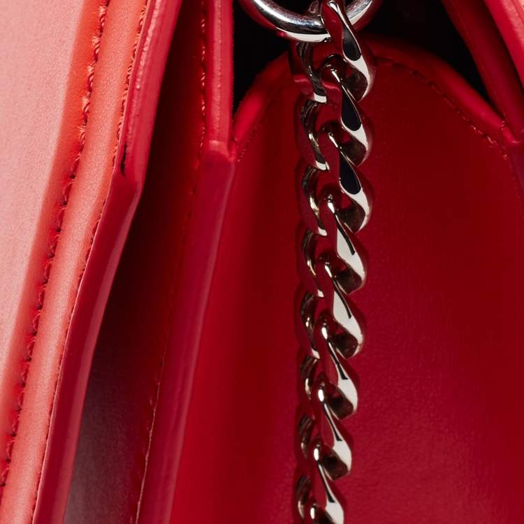 Pre Owned Givenchy Orange Leather Bow Cut Flap Shoulder Bag