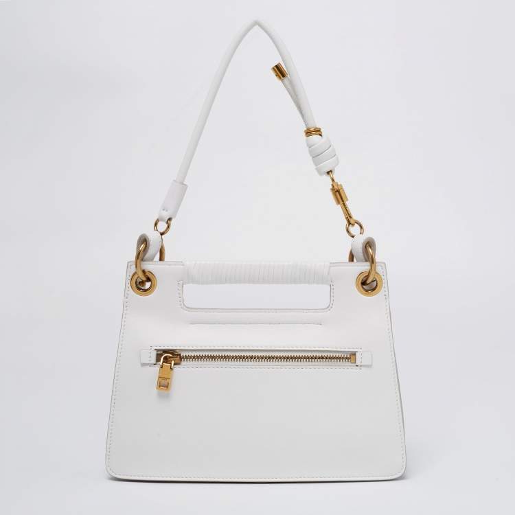 Pre Owned Givenchy White Leather Small Whip Shoulder Bag
