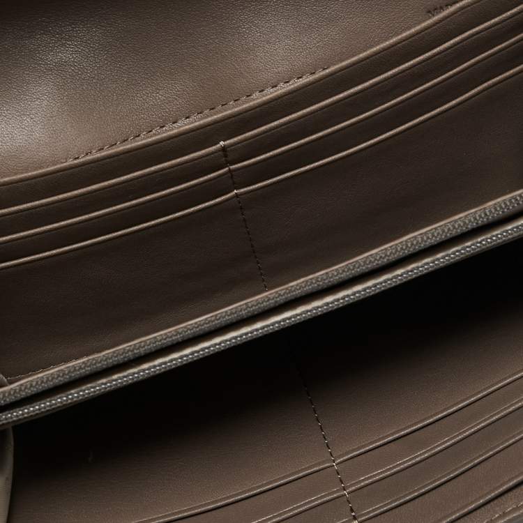 Pre Owned Givenchy Brown Leather Flap Continental Wallet