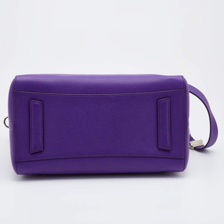 Pre Owned Givenchy Purple Leather Medium Antigona Satchel 