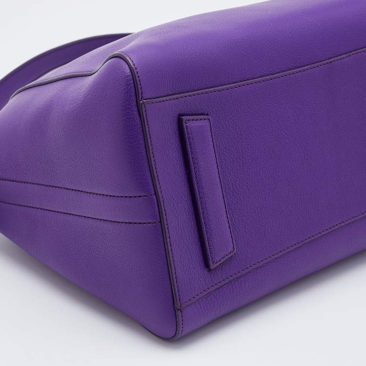 Pre Owned Givenchy Purple Leather Medium Antigona Satchel 