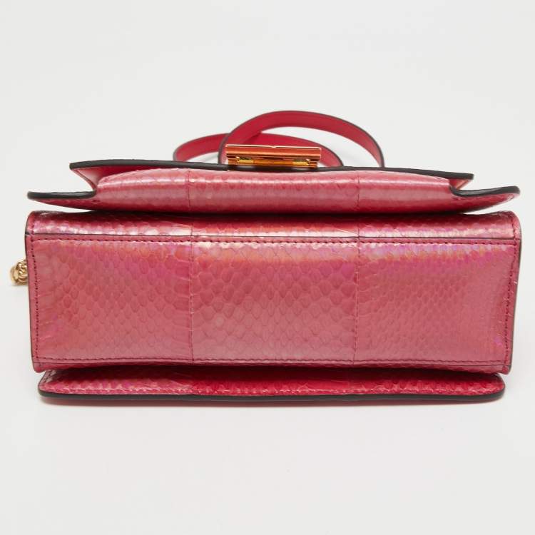 Pre Owned Givenchy Iridescent Pink Snakeskin GV3 Shoulder Bag