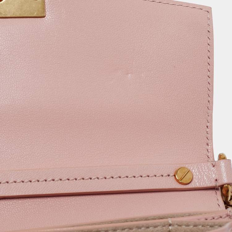 Pre Owned Givenchy Light Beige Quilted Leather Small GV3 Shoulder Bag