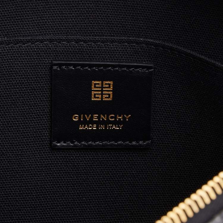 Pre Owned Givenchy Black Monogram Coated Canvas Logo Detail 4G Pouch