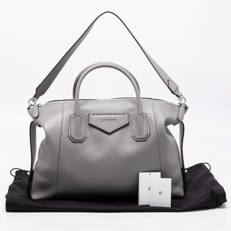 Pre Owned Givenchy Grey Leather Medium Soft Antigona Tote