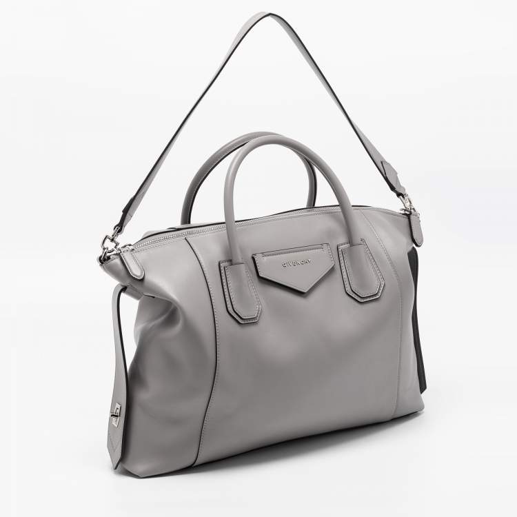 Pre Owned Givenchy Grey Leather Medium Soft Antigona Tote