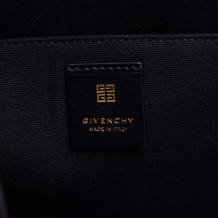 Pre Owned Givenchy Beige/Black Canvas and Leather Medium "G" Shopper Tote