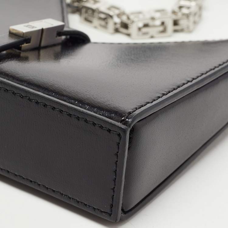 Pre Owned Givenchy Black Leather Micro Cut Out Bag
