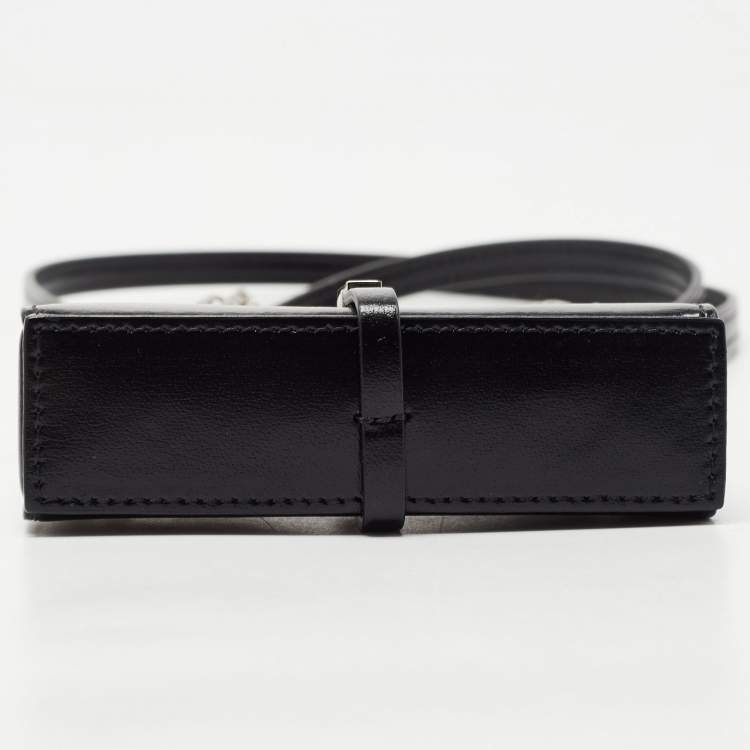 Pre Owned Givenchy Black Leather Micro Cut Out Bag