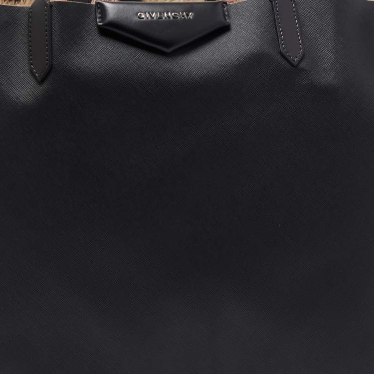 Pre Owned Givenchy Black Coated Canvas Large Antigona Shopper Tote