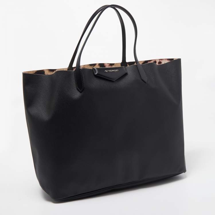 Pre Owned Givenchy Black Coated Canvas Large Antigona Shopper Tote