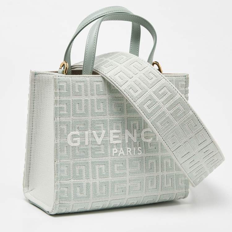 Pre Owned Givenchy Green Signature Canvas and Leather Tote