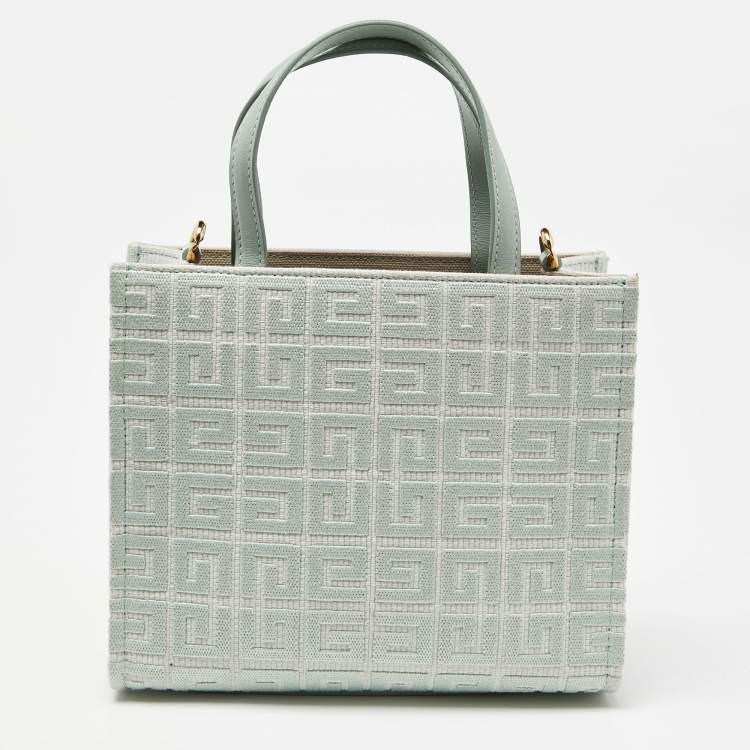 Pre Owned Givenchy Green Signature Canvas and Leather Tote