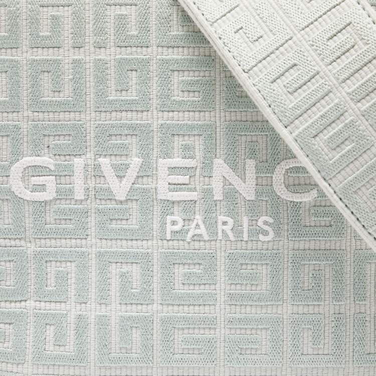 Pre Owned Givenchy Green Signature Canvas and Leather Tote