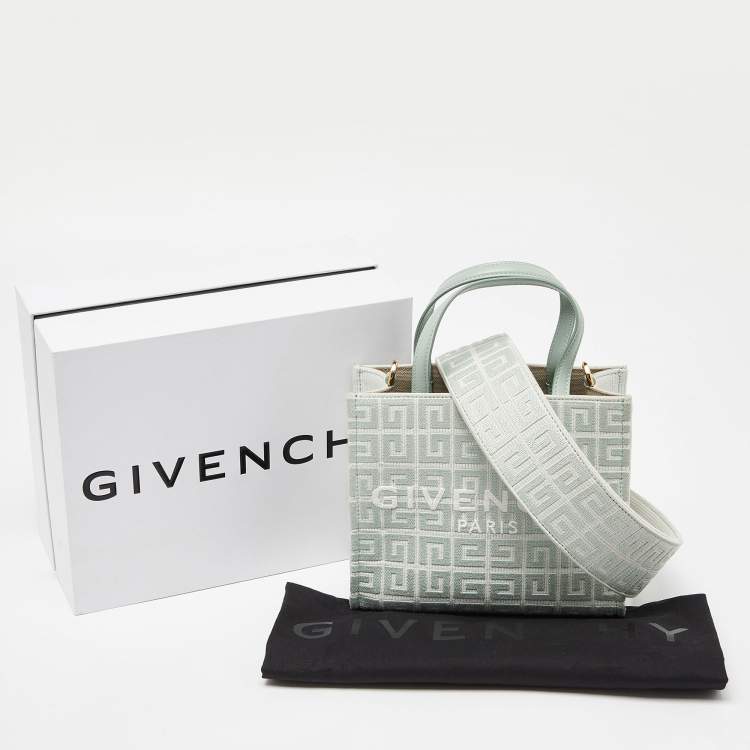 Pre Owned Givenchy Green Signature Canvas and Leather Tote