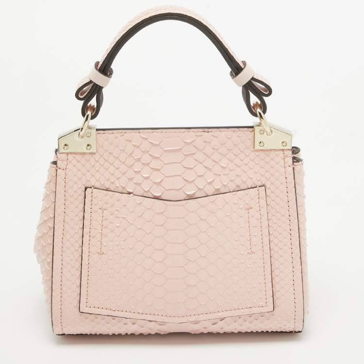 Pre Owned Givenchy Light Pink Python Mystic Top Handle Bag