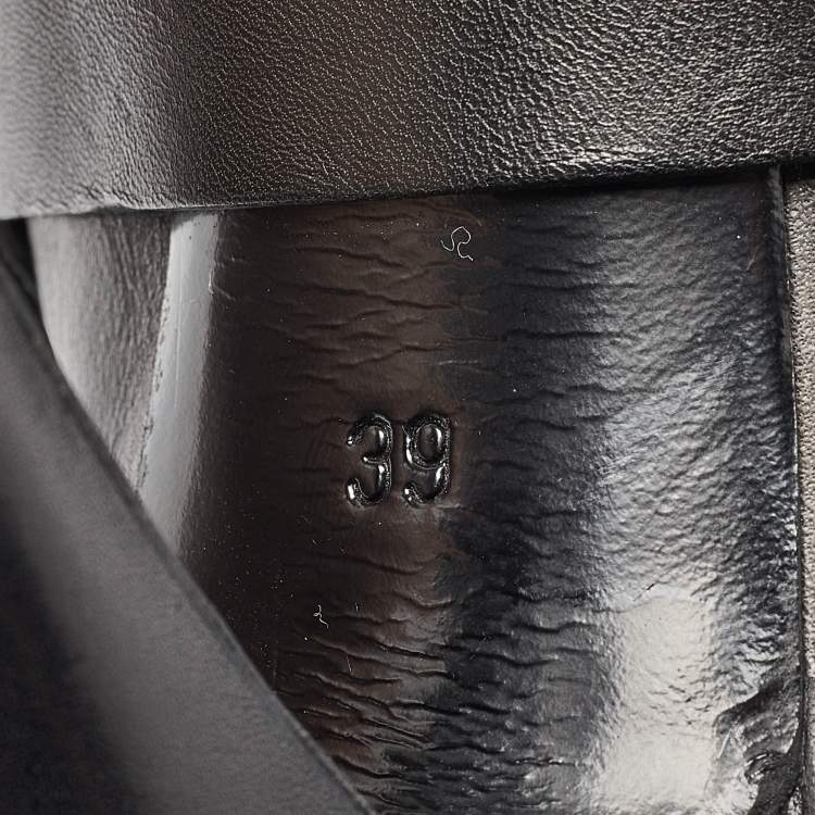 Pre Owned Givenchy Black Leather Ankle Length Boots Size 39