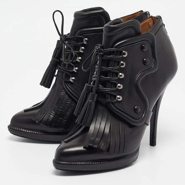 ロングブーツ GIVENCHY Black Leather Trekker Ankle Boots GIVENCHY Trekker leather ankle boots | NET-A-PORTER