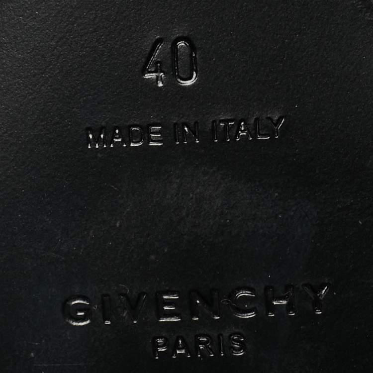 Pre Owned Givenchy Black Leather Shark Lock Wedge Knee High Boots Size 40