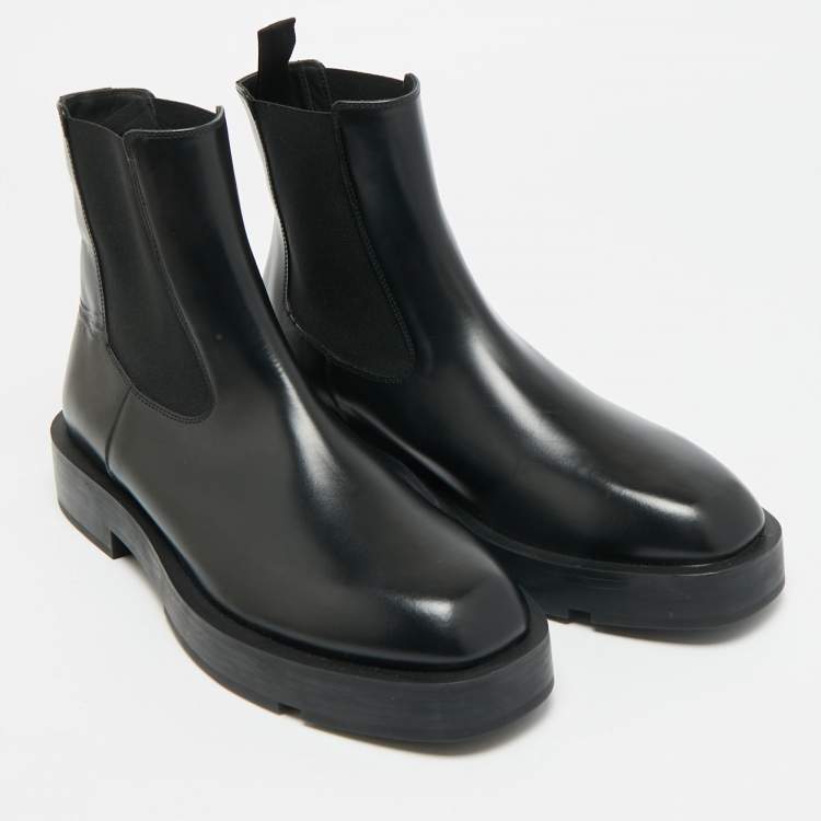 Pre Owned Givenchy Chelsea Size 38.5 Black Leather Ankle Length Boots
