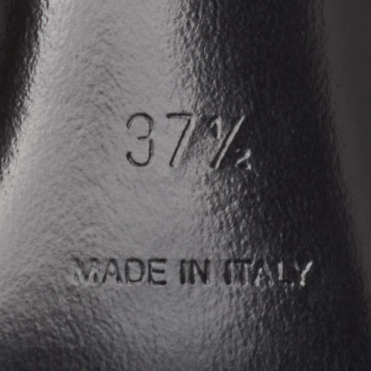 Pre Owned Givenchy G Cube Size 37.5 Black Leather Pointed Toe Slingback Pumps