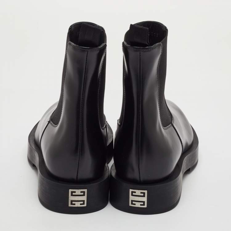 Pre Owned Givenchy Size 38 Black Leather Ankle Length Chelsea Boots