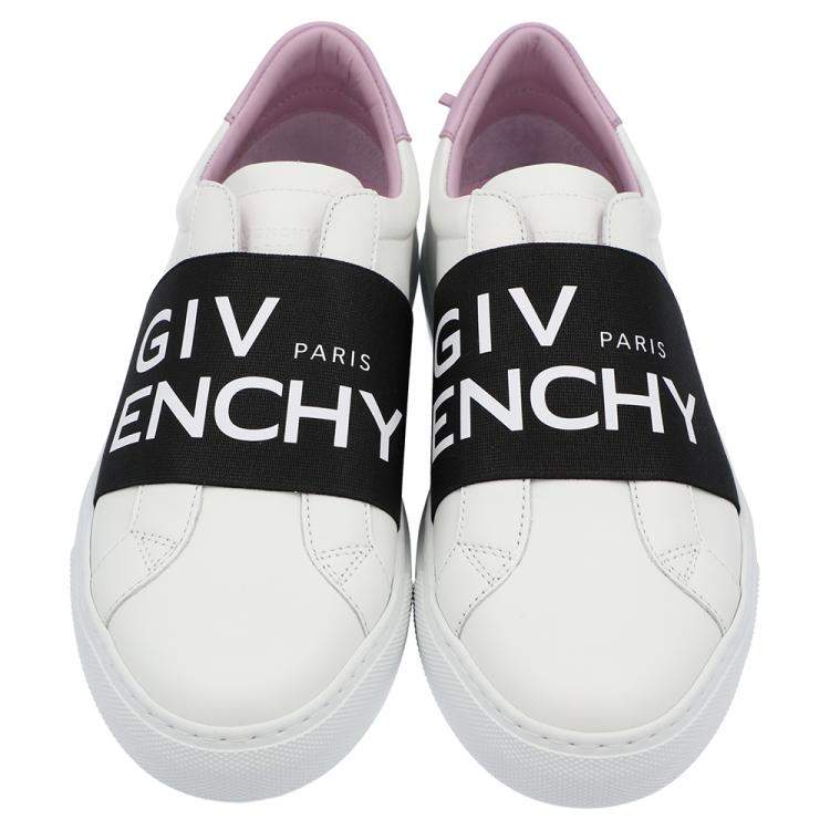 Pre Owned Givenchy White/Black/Purple Urban Street Logo Sneakers Size EU 36.5
