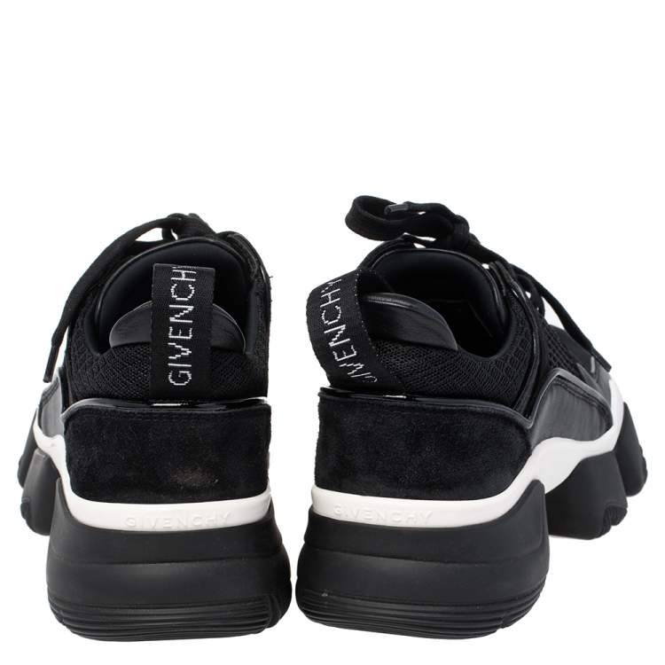 Pre Owned Givenchy Black Neoprene and Suede Jaw Low Top Sneakers Size 36