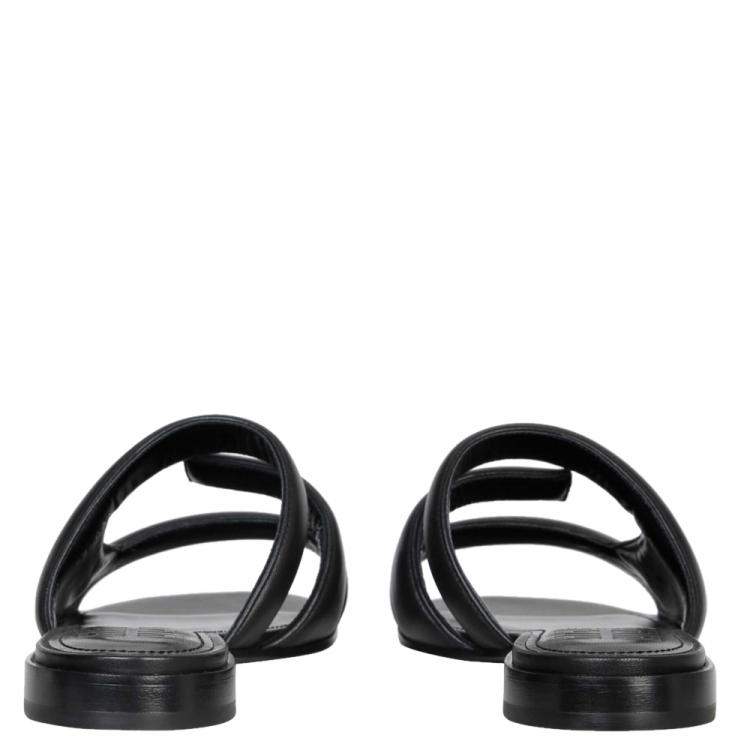 Pre Owned Givenchy Black Leather G Slide Sandals Size IT 40