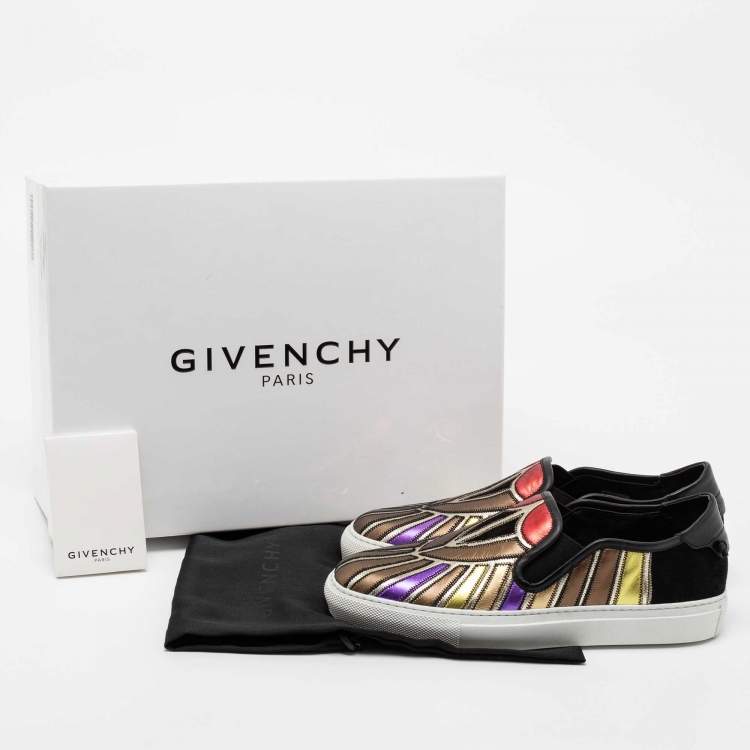 Pre Owned Givenchy Multicolored Leather Street Noedus Slip on Sneakers  Size 36.5