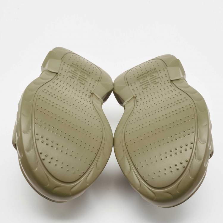 Pre Owned Givenchy Green Rubber Marshmellow Sandals Size 36