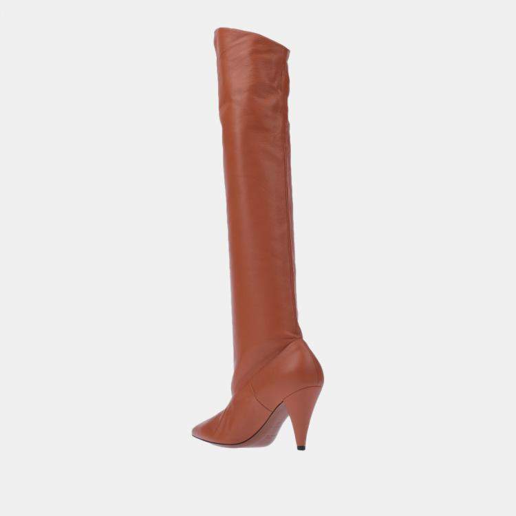 Pre Owned Givenchy Leather Over The Knee Boots Size 41